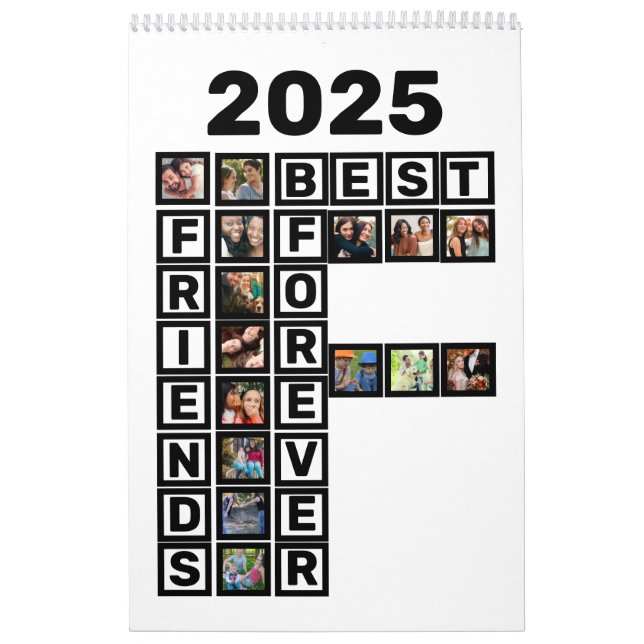 BFF Best Friends Forever 27 Photo Collage Template Calendar (Cover)