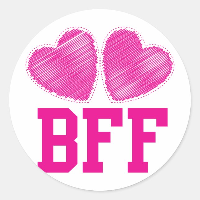 BFF Best friends forever !!! awesome! Classic Round Sticker (Front)