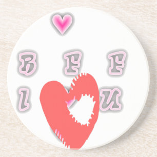 BFF. Best Friends Forever: I Love You Art Print Coaster