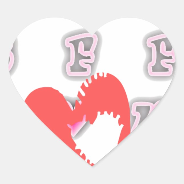 BFF. Best Friends Forever: I Love You Art Print Heart Sticker (Front)