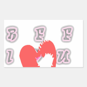 BFF. Best Friends Forever: I Love You Art Print Rectangular Sticker