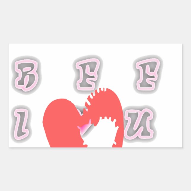 BFF. Best Friends Forever: I Love You Art Print Rectangular Sticker (Front)