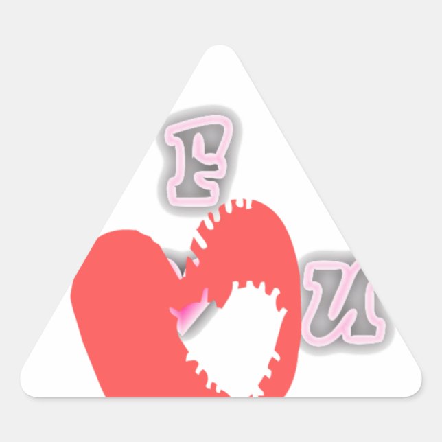 BFF. Best Friends Forever: I Love You Art Print Triangle Sticker (Front)