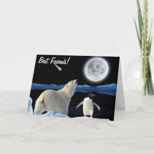 BFF Best Friends Forever POLAR BEAR & PENGUIN Card