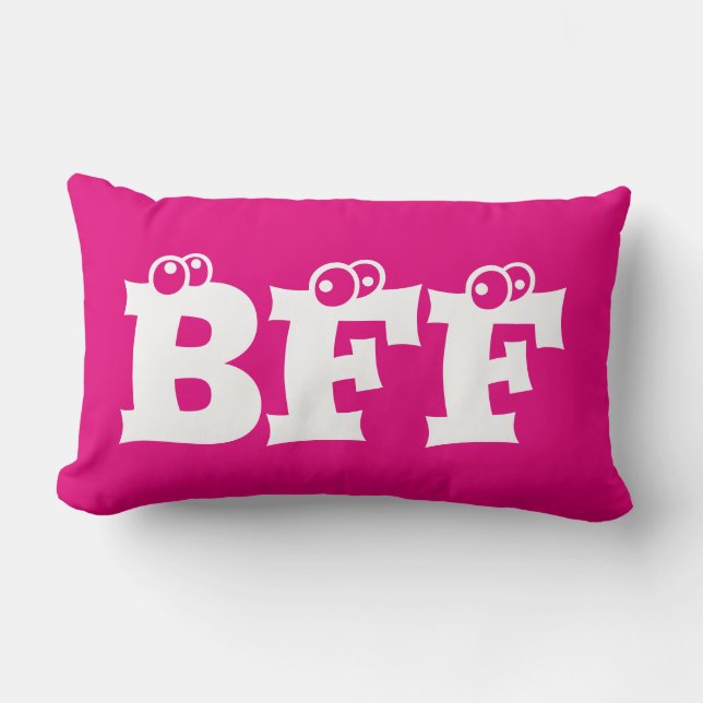 BFF Best Friends Forever, Throw Pillow Pink (Front)