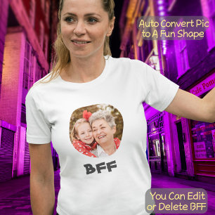 BFF Best Friends Forever Unique Custom Photo Text T-Shirt