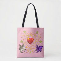 BFF Butterfly Dragon I Heart Fireworks Tote Bag