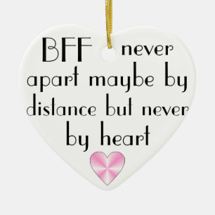 BFF by heart best friends forever Ceramic Tree Decoration