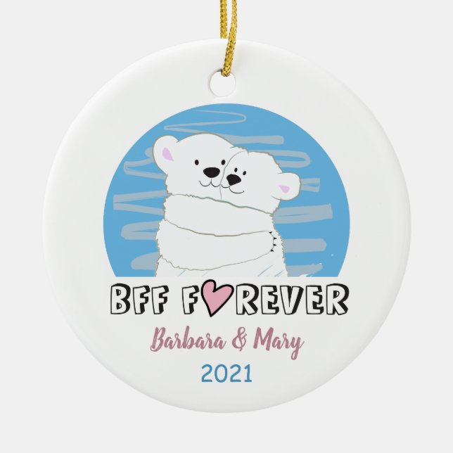 BFF Christmas Ceramic Tree Decoration (Front)