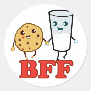BFF, Cookie and Milk Classic Round Sticker