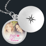 BFF - Fashion Best Friends Forever with Photo Silver Plated Necklace<br><div class="desc">Declare all your love for your friend with this stylish bag. "Best friends forever" written in pink, grey and purple fancy fonts illustrated with a small pink heart. Background colour can be easily customised (click on the orange customise it button to have more options for customisation). Customise it with your...</div>