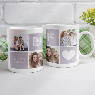 BFF Heart Photo Collage Coffee Mug