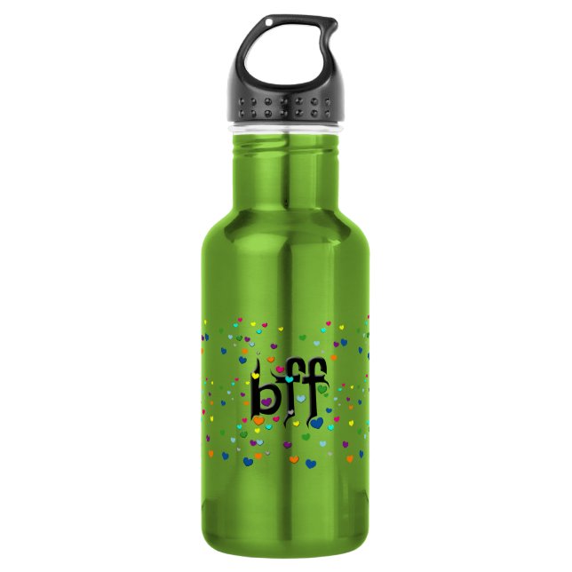 bff ~ hearts 532 ml water bottle (Front)