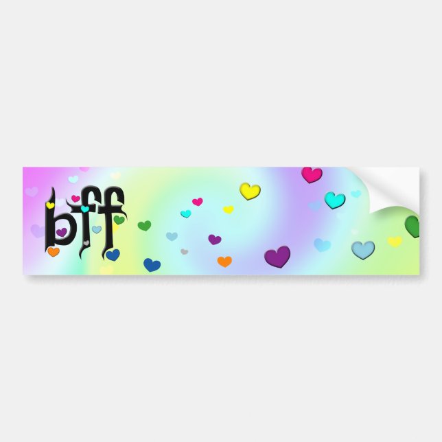 bff ~ hearts bumper sticker (Front)