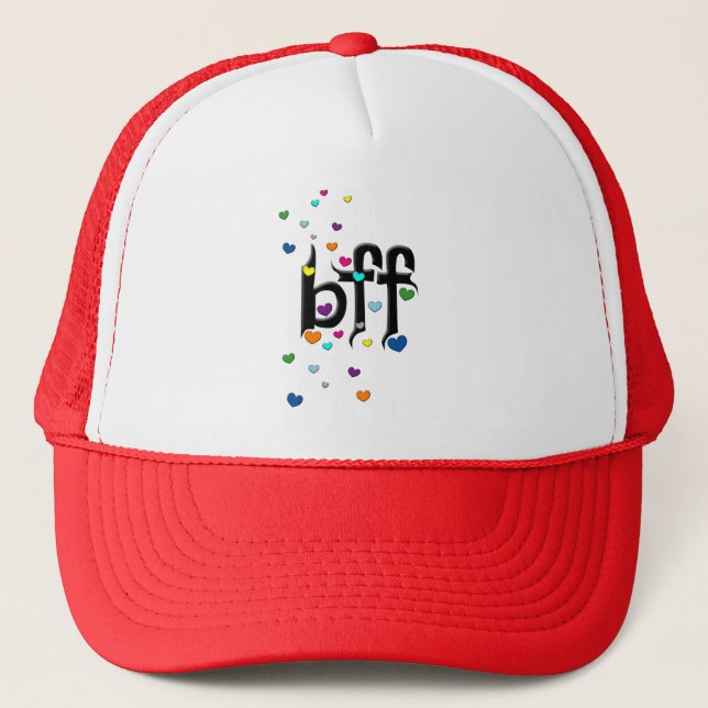 bff ~ hearts trucker hat (Front)