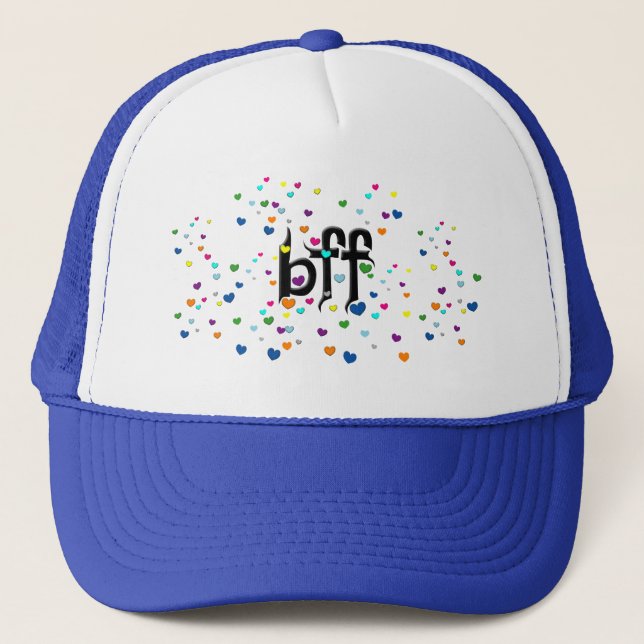 bff ~ hearts trucker hat (Front)