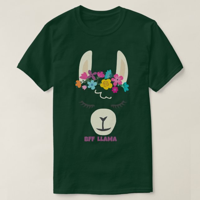 BFF LLAMA Birthday T-Shirt (Design Front)