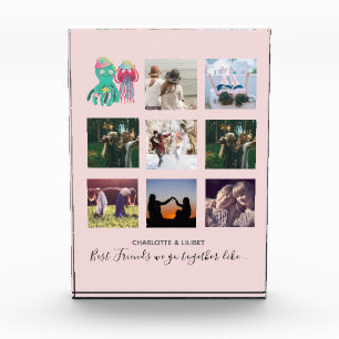BFF Photo Collage Jellyfish Octopus Custom Gift Block