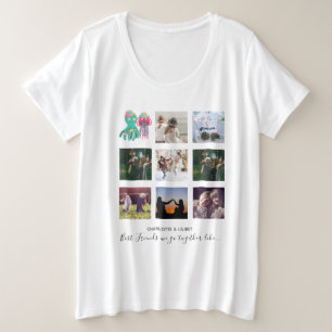 BFF Photo Collage Jellyfish Octopus Custom Gift Plus Size T-Shirt
