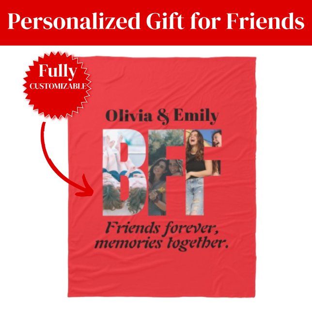 BFF Photo Fleece Blanket – Personalized Gift (BFF Photo Fleece Blanket – Personalized Gift)