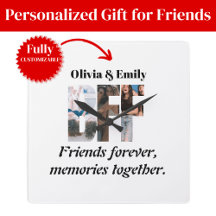 BFF Photo Wall Clock – Personalized Gift