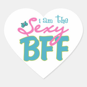 BFF Print Heart Sticker