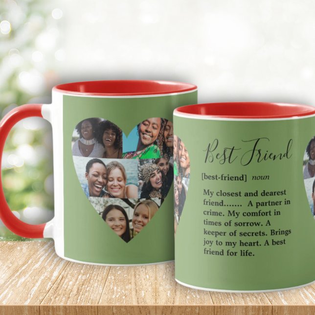 BFF Quote Photo Heart Collage Colourful Mug (Creator Uploaded)