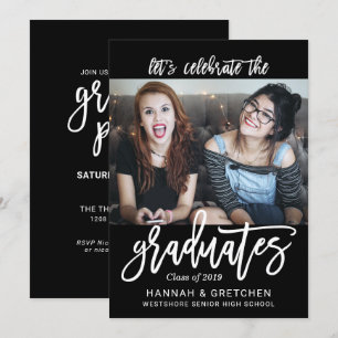 BFF Siblings Friends Graduation Party Invitation
