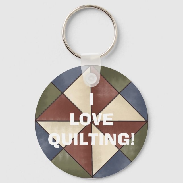bg (603), ILOVEQUILTING! Key Ring (Front)