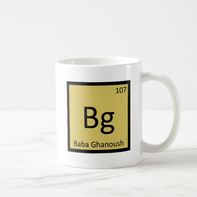 Bg - Baba Ghanoush Appetizer Chemistry Symbol Coffee Mug (Right)