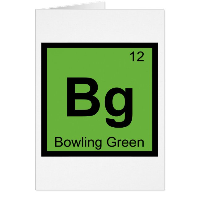 Bg - Bowling Green Kentucky Chemistry Symbol (Front)