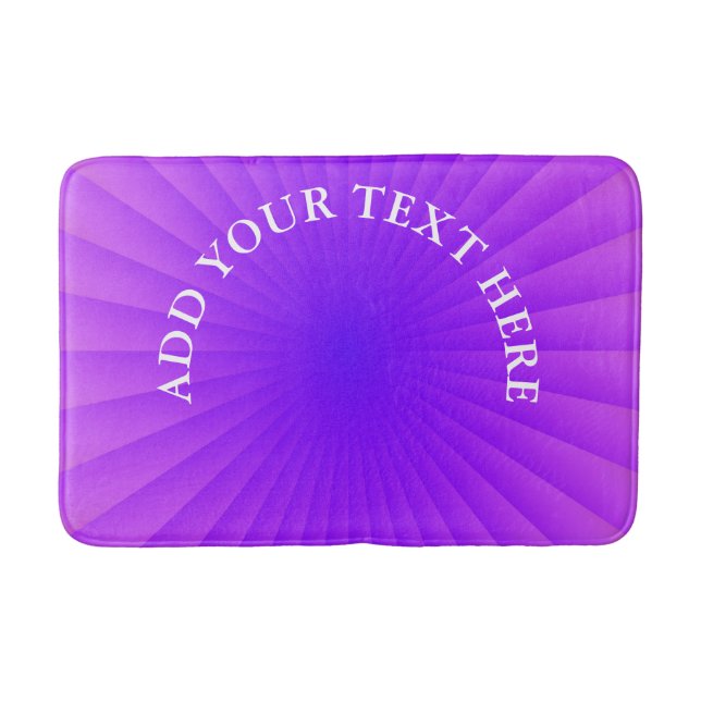 BG RAYS - blue pink + your text & ideas Bath Mat (Front)