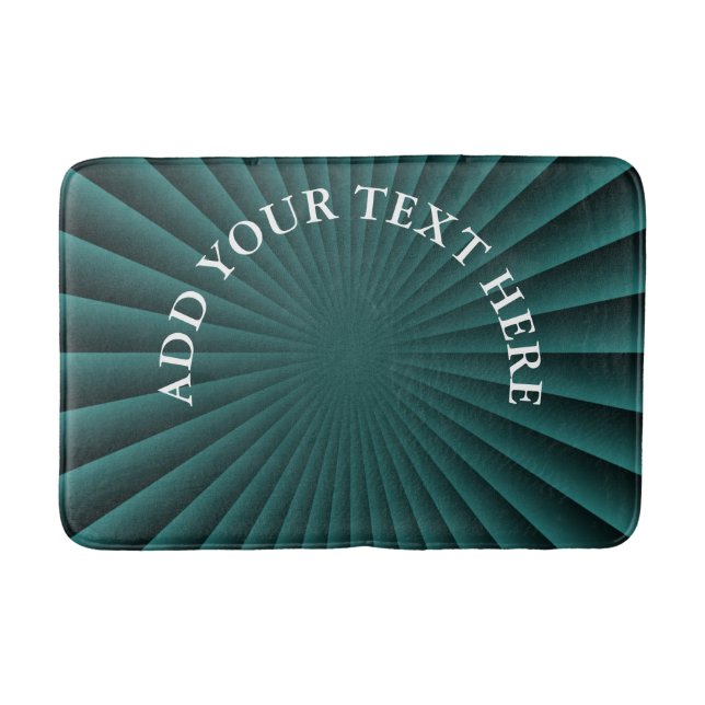 BG RAYS - dark green + your text & ideas Bath Mat (Front)