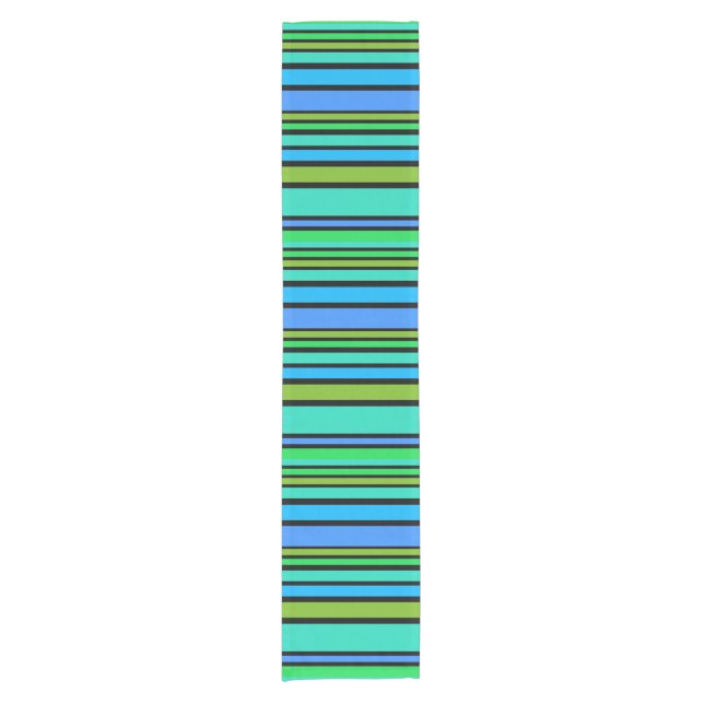 BG Stripes Pattern coloured II + your backgr. Short Table Runner (Front)