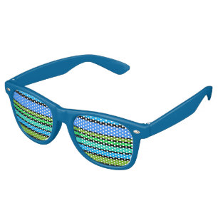 BG Stripes Pattern coloured II + your background Retro Sunglasses