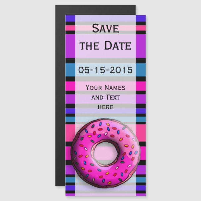 BG Stripes Pattern coloured III + your backg. Magnetic Invitation (Front/Back)
