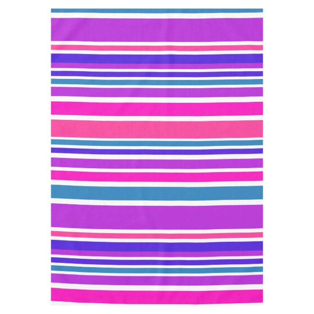 BG Stripes Pattern coloured III + your background Tablecloth (Front)