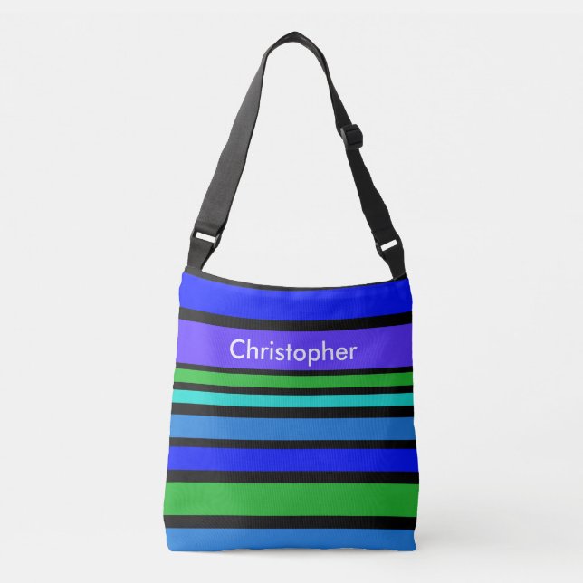 BG Stripes Pattern coloured IV + your back & idea Crossbody Bag (Front)
