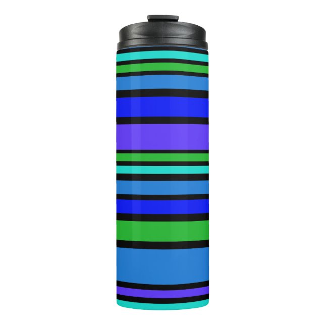 BG Stripes Pattern coloured IV + your back & idea Thermal Tumbler (Front)