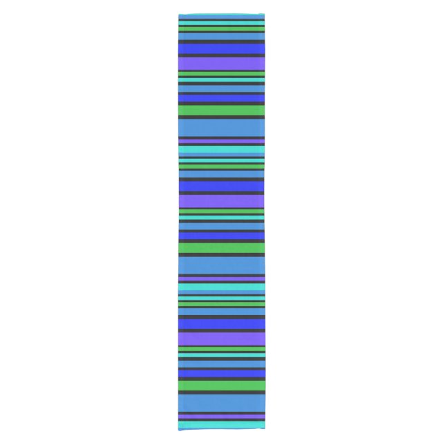 BG Stripes Pattern coloured IV + your backgr. Short Table Runner (Front)