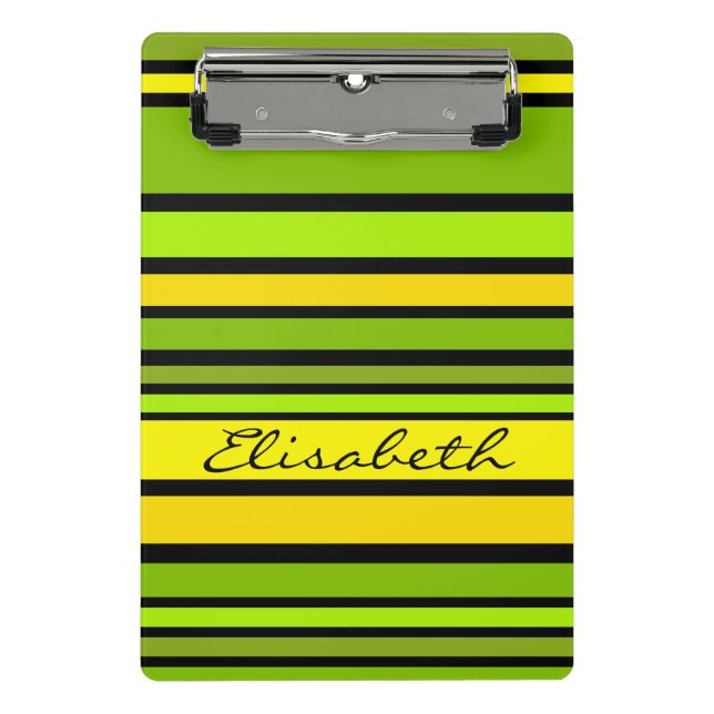 BG Stripes Pattern coloured V + your back & idea Mini Clipboard (Front)