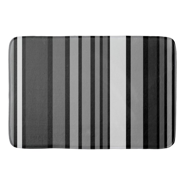 BG Stripes Pattern coloured VII + your backgr. Bath Mat (Front)