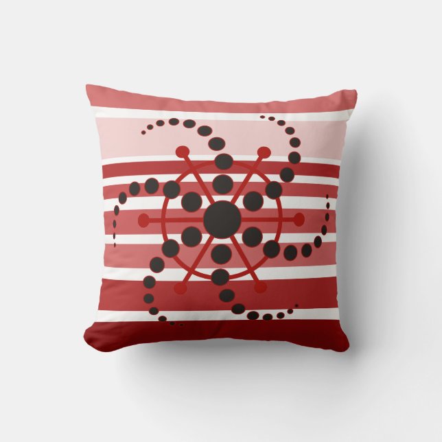 BG Stripes Pattern coloured VIII + crop circle VII Cushion (Front)