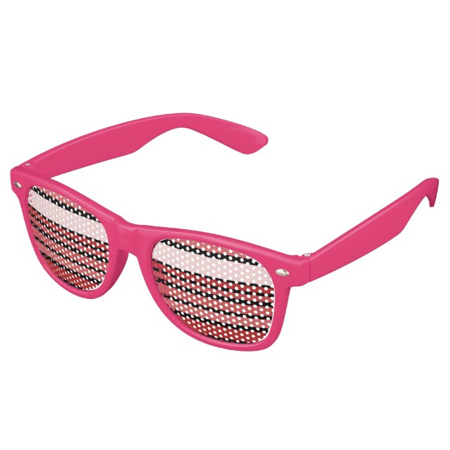 BG Stripes Pattern coloured VIII + your background Retro Sunglasses (Angled)