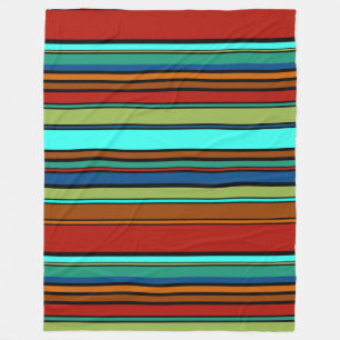 BG Stripes Pattern coloured XII + your background Fleece Blanket