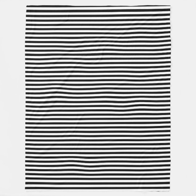 BG Stripes Pattern narrow black + your background Fleece Blanket (Front)