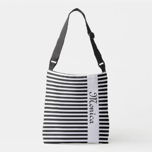 BG Stripes Pattern narrow white + your back & idea Crossbody Bag