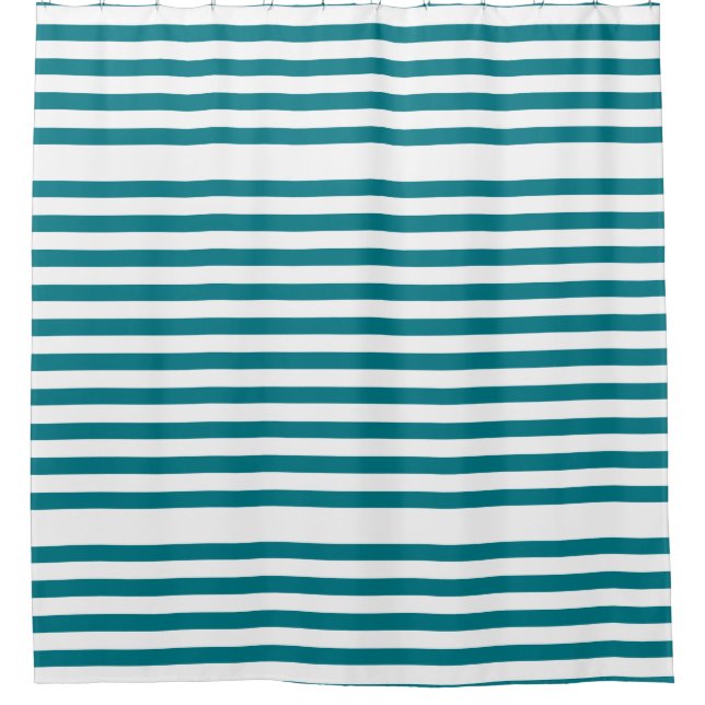 BG Stripes Pattern wide white + your backg. & idea Shower Curtain (Front)