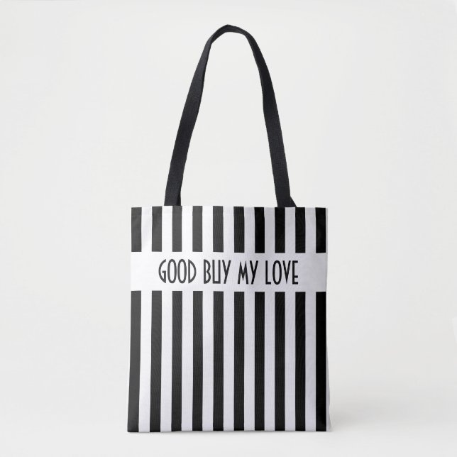 BG Stripes Pattern wide white + your backg. & idea Tote Bag (Front)