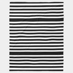 BG Stripes Pattern wride black + your background Fleece Blanket